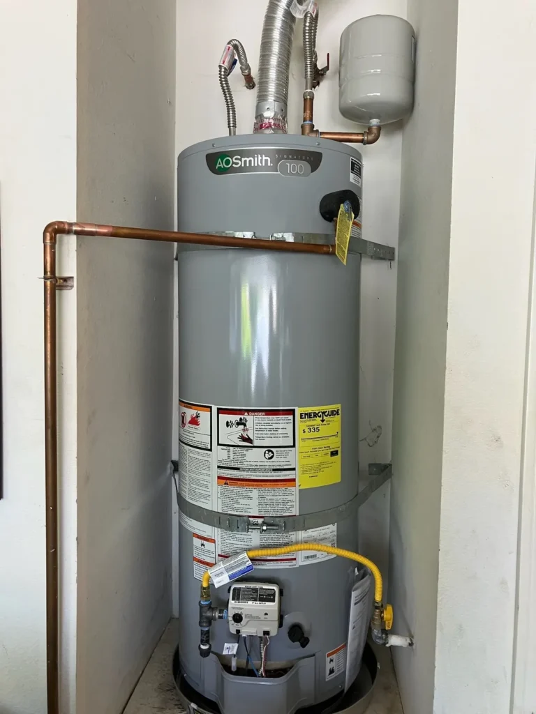 Tank water heater installation in Menifee CA by licensed plumber
